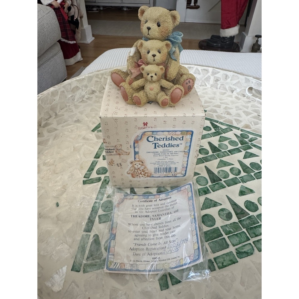 Cherished Teddies 950505 Theodore Samantha Tyler Friends Come In All Sizes w/ Bo